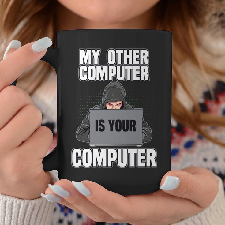 Divertido Mi Otra Computadora Es Tu Pro Hacker Manga Larga Taza de café Regalos divertidos