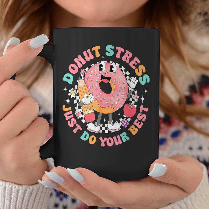 Donut Stress Just Do Your Best Testing Day Teacher Coffee Mug Unique Gifts