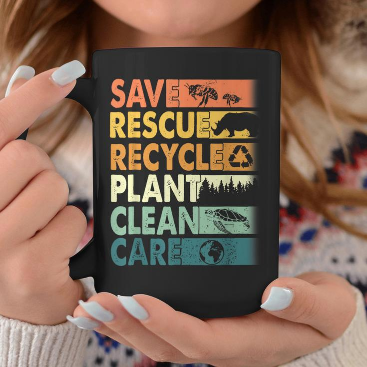 Earth Day Save Rescue Animals Recycle Plastics Planet Coffee Mug Funny Gifts