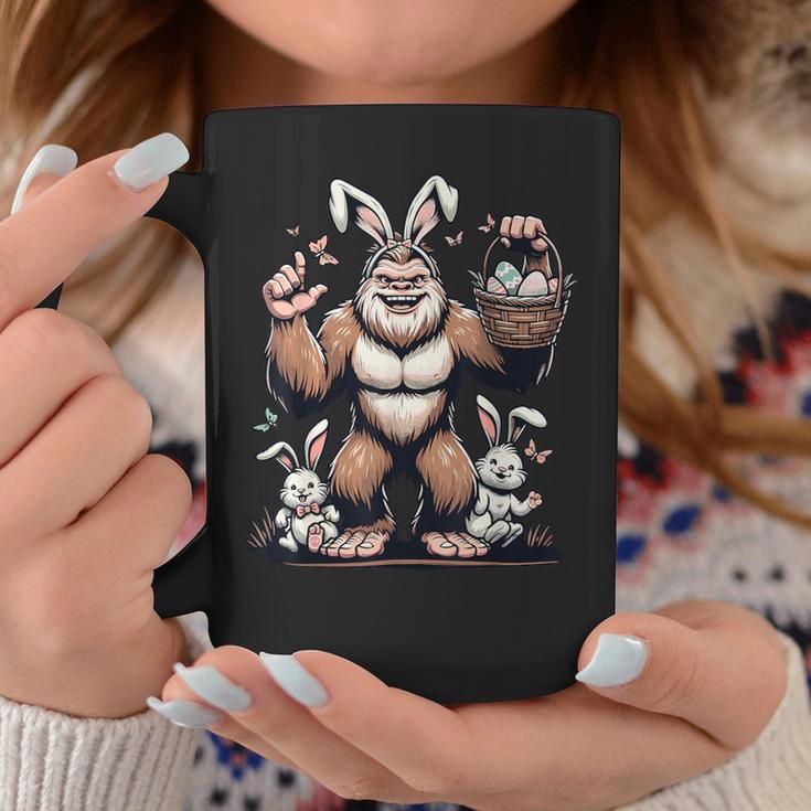 Easter Bigfoot With Bunny & Egg Basket Festive Celebration Coffee Mug Unique Gifts