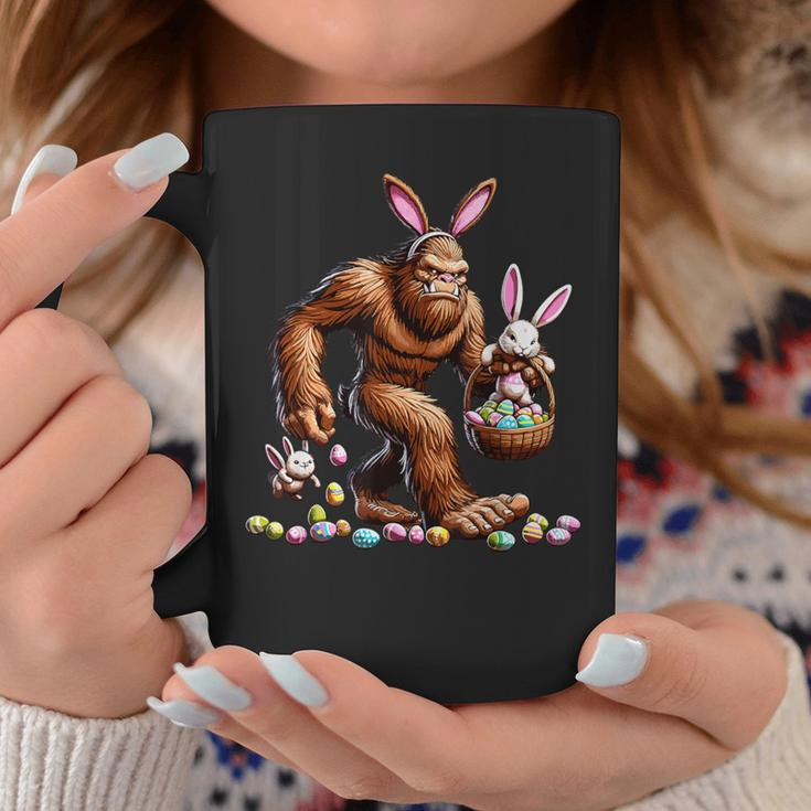 Easter Bigfoot With Bunny & Egg Basket Festive Celebration Coffee Mug Funny Gifts