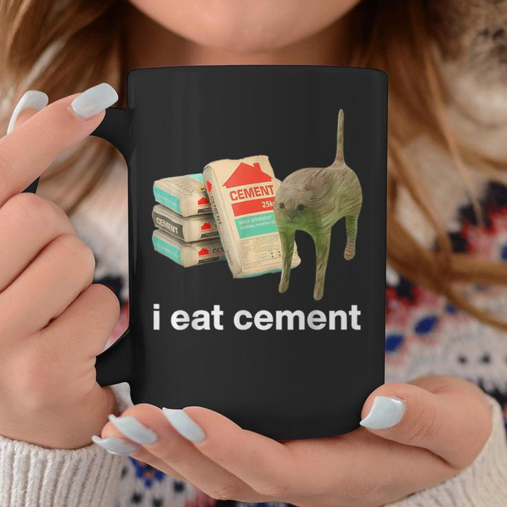 I Eat Cement Sarcastic Cursed Cat Oddly Specific Meme Coffee Mug Unique Gifts