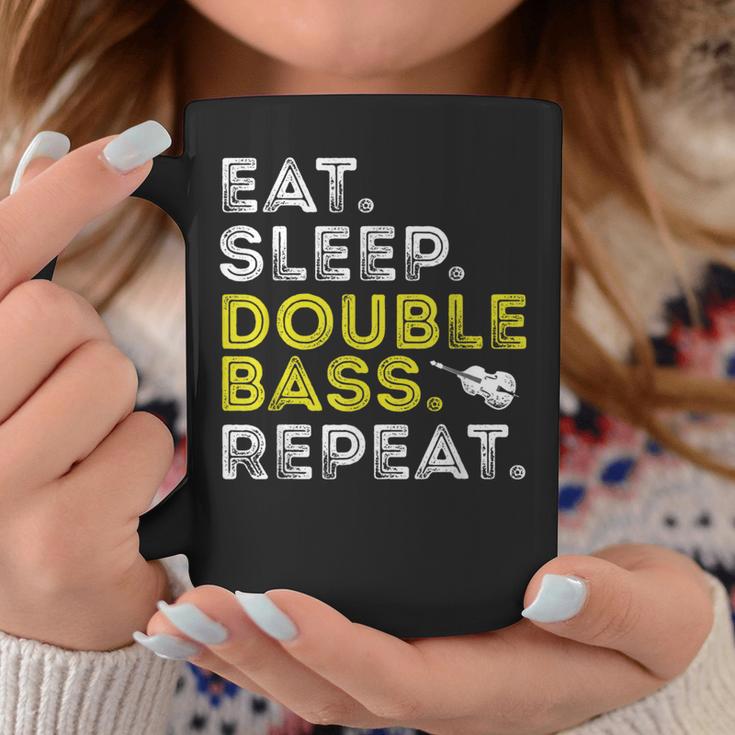 Eat Sleep Double Bass Upright Bass Instrument Coffee Mug Unique Gifts