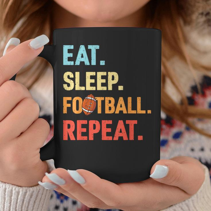 Eat Sleep Football Repeat Retro Football Player Coach Coffee Mug Unique Gifts