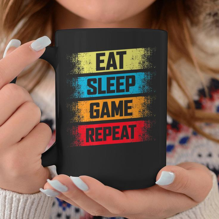 Eat Sleep Game Repeat Gaming Tassen Lustige Geschenke