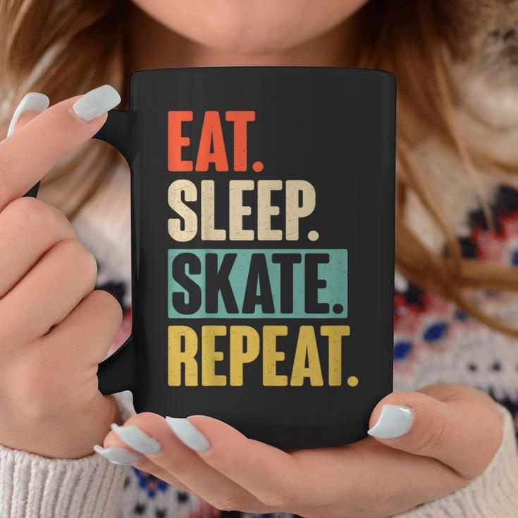 Eat Sleep Skate Repeat Retro Vintage Skating Skater Coffee Mug Unique Gifts