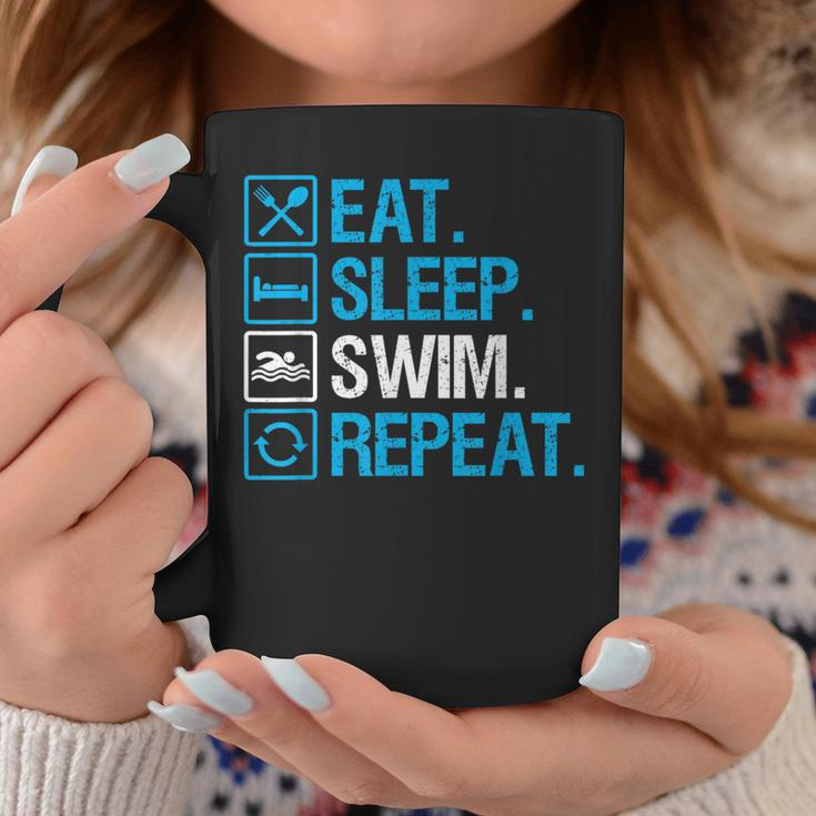 Eat Sleep Swim Repeat Swimming Swimmer For Men Coffee Mug Unique Gifts