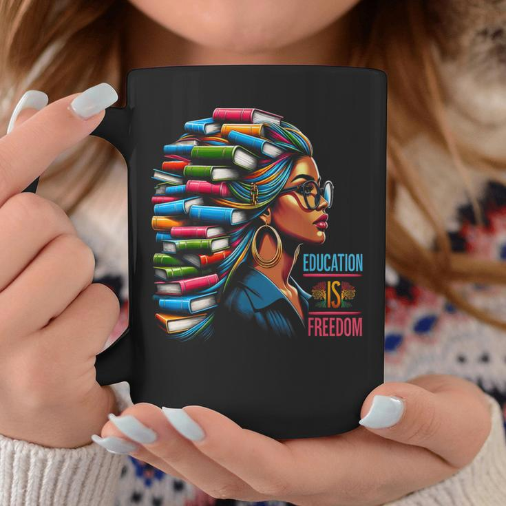 Education Is Freedom Black Teacher Books Black History Month Coffee Mug Funny Gifts