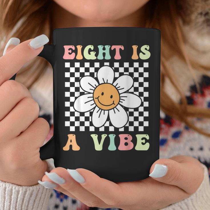 Eight Is A Vibe Cute Groovy 8Th Birthday Party Daisy Flower Coffee Mug Personalized Gifts