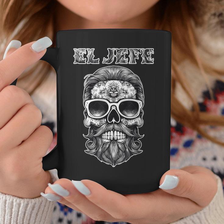 El Jefe Sugar Skull Dia De Los Muertos Mexicain Tasse Cadeaux drôles