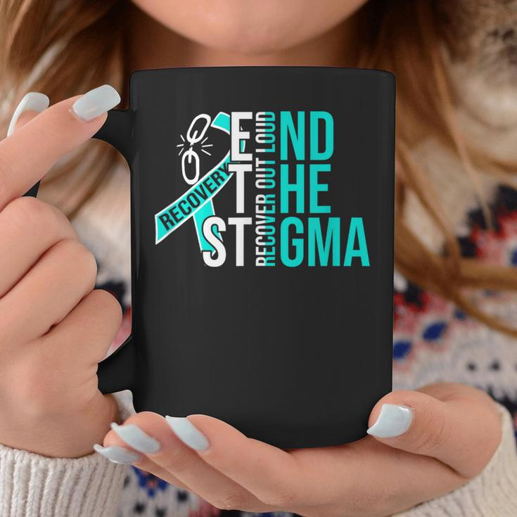 End The Stigma Recover Out Loud Aa Na Addiction Recovery Coffee Mug Unique Gifts
