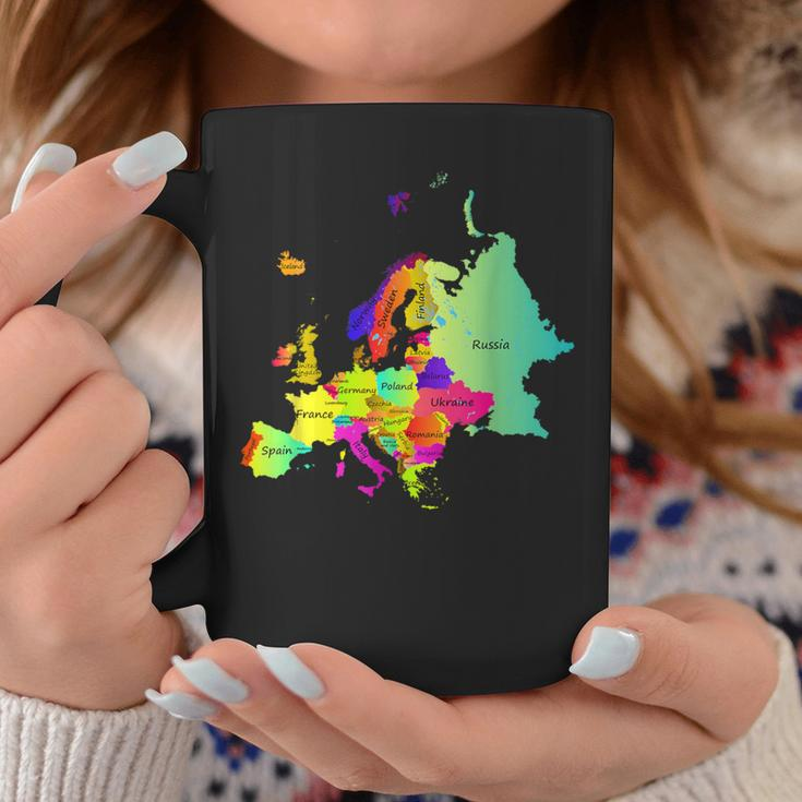 Europe Map With Boundaries And Countries Names Coffee Mug Funny Gifts