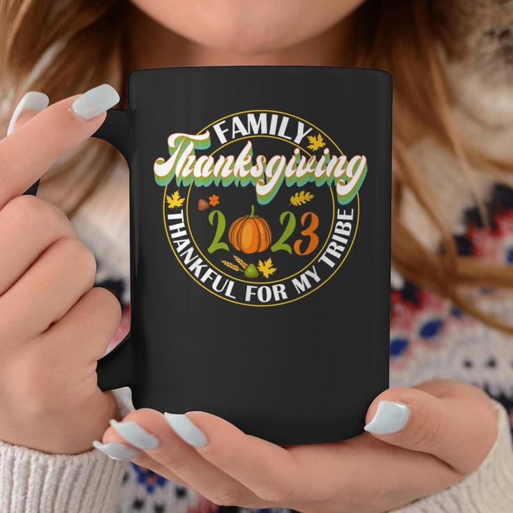 Family Thanksgiving 2023 Thankful For My Tribe Group Autumn Coffee Mug Unique Gifts