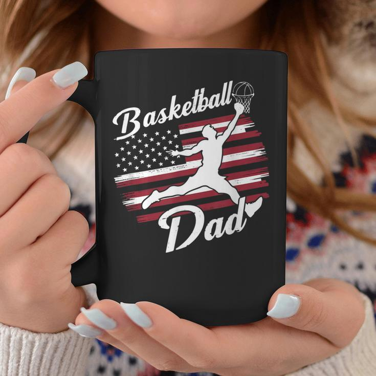 Father's Day 4Th July American Flag Basketball Sport Dad Men Coffee Mug Funny Gifts