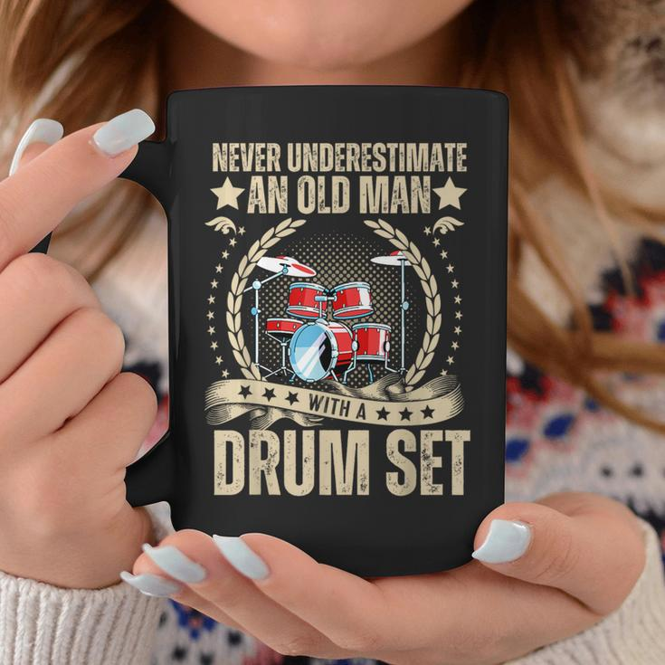 Fathers Day Never Underestimate An Old Man With A Drum Set Coffee Mug Unique Gifts