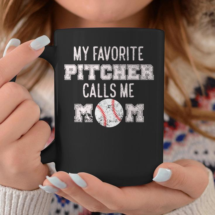 My Favorite Pitcher Calls Me Mom Baseball Mom Coffee Mug Unique Gifts