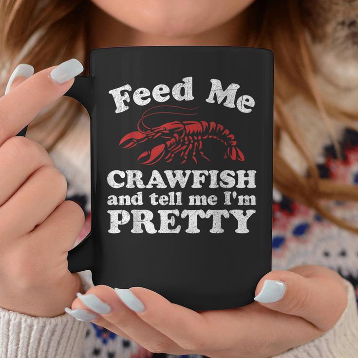 Feed Me Crawfish And Tell Me Im Pretty Boil Mardi Gras Coffee Mug Personalized Gifts