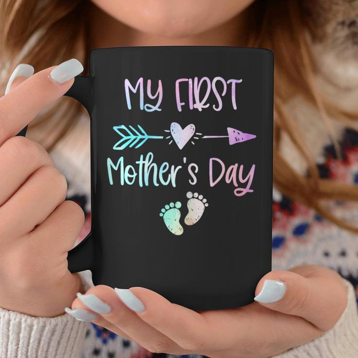 My First Mother's Day For New Mom Mother Pregnancy Tie Dye Coffee Mug Personalized Gifts
