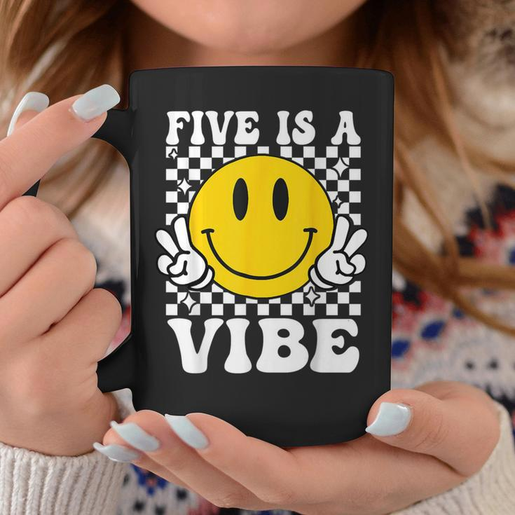 Five Is A Vibe 5Th Birthday Groovy Boys Girls 5 Years Old Coffee Mug Unique Gifts