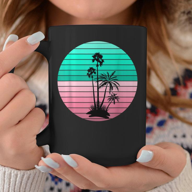 Flamingo Pink And Teal Palm Tree Sunset Coffee Mug Unique Gifts
