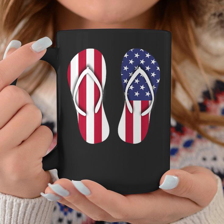 Flip Flops Red White And Blue Patriotic Sandals Beach Coffee Mug Unique Gifts