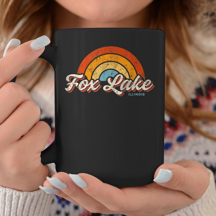 Fox Lake Illinois Il Vintage Rainbow Retro 70S Coffee Mug Unique Gifts