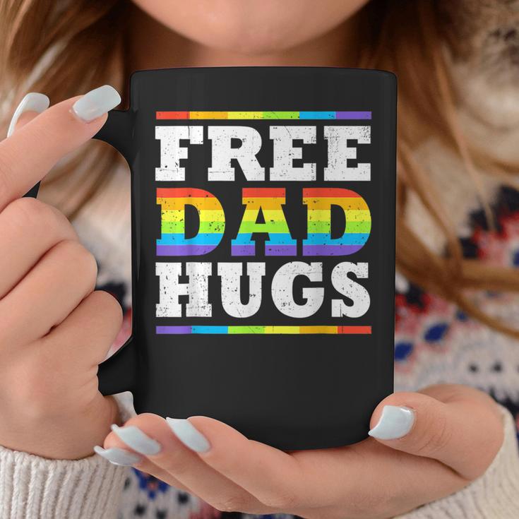 Free Dad Hugs Rainbow Lgbt Pride Month Fathers Day Coffee Mug Unique Gifts