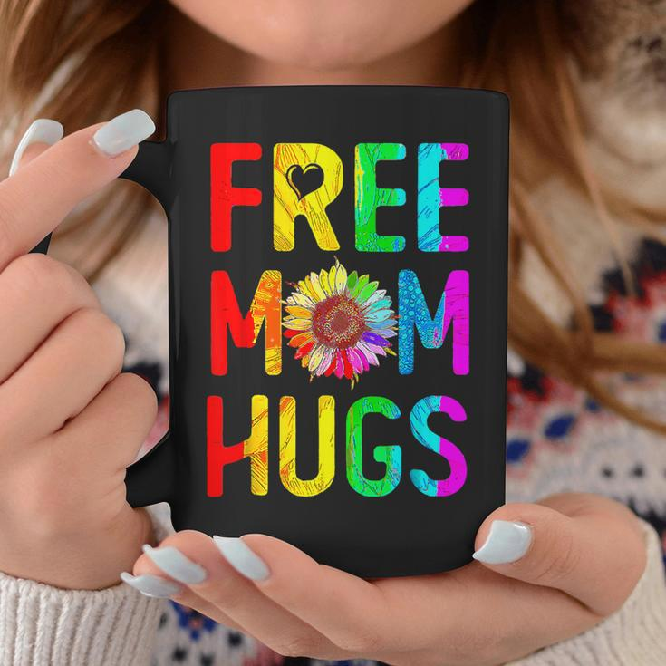 Free Mom Hugs Gay Pride Lgbt Daisy Rainbow Flower Mother Day Coffee Mug Funny Gifts