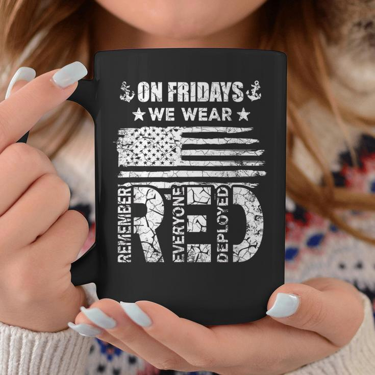 On Friday We Wear Red Friday Us Flag Military Supportive Coffee Mug Unique Gifts