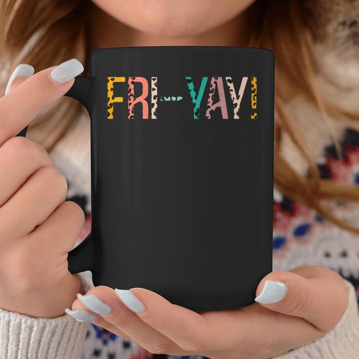 Friyay Popular Quote Happy Friday Leopard Teacher Coffee Mug Unique Gifts