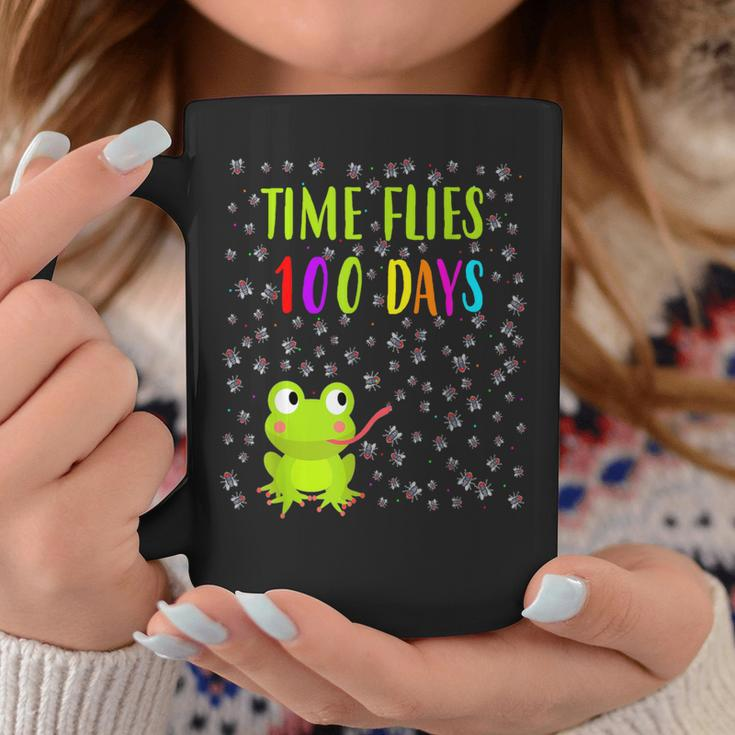 Frog Fly Time Flies 100 Days 100Th Day Of School Students Coffee Mug Unique Gifts