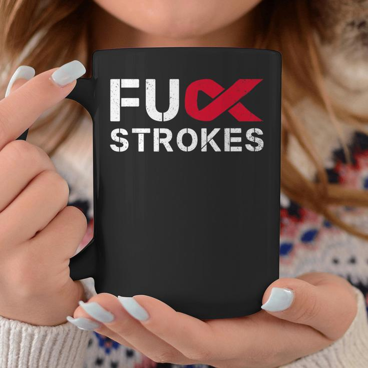 Fuck Strokes Fu Survivor Stroke Awareness Month Red Ribbon Coffee Mug Personalized Gifts