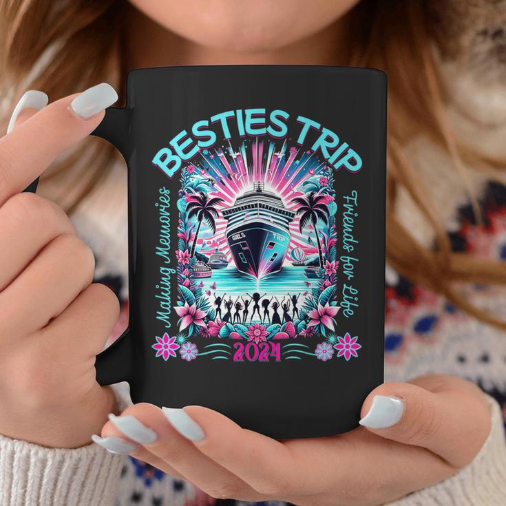 Fun Matching Girls Trip 2024 Besties Cruise 2024 Coffee Mug Unique Gifts