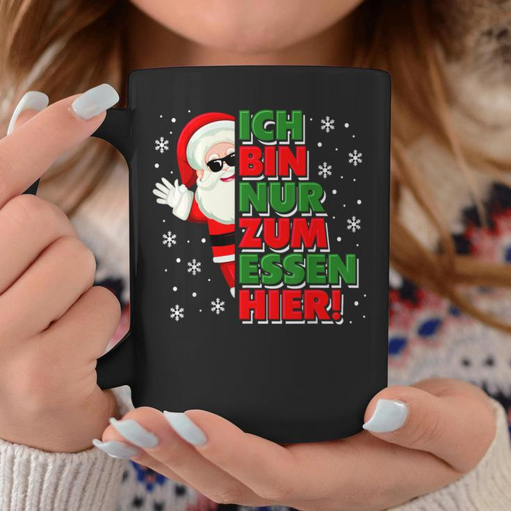 Christmas Ich Bin Nur Zum Essen Hier Santa Black Tassen Lustige Geschenke