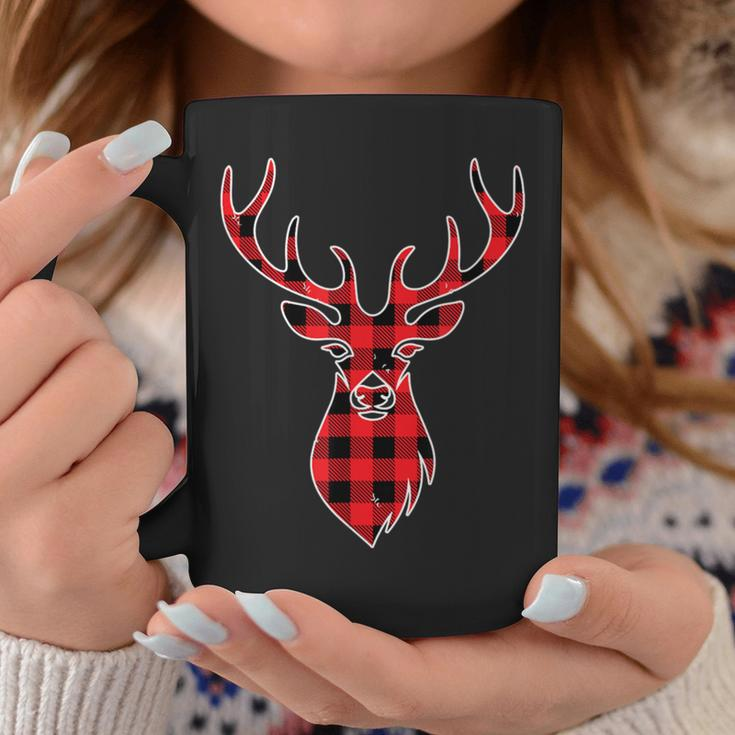 Christmas Idea Deer Red Plaid Family Matching Coffee Mug Unique Gifts