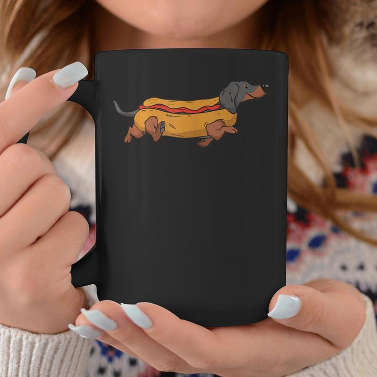 Dachshund In Bun Weiner Hot Dog Cute Foodie Pun Coffee Mug Unique Gifts