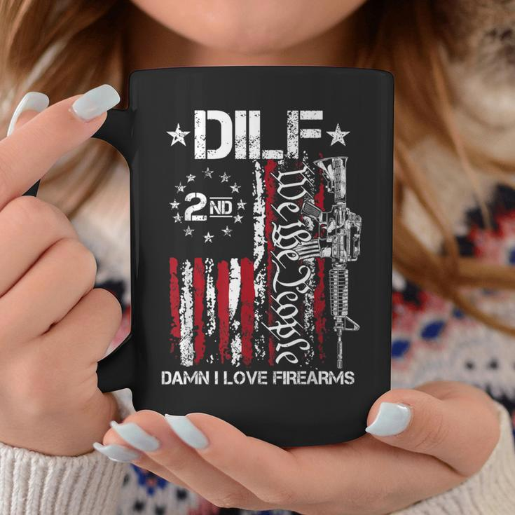 Dilf Damn I Love Firearms Gun American Flag Coffee Mug Unique Gifts