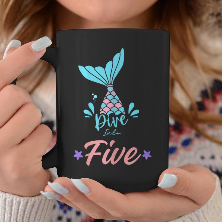 Dive Into Five Mermaid 5Th Birthday Coffee Mug Personalized Gifts