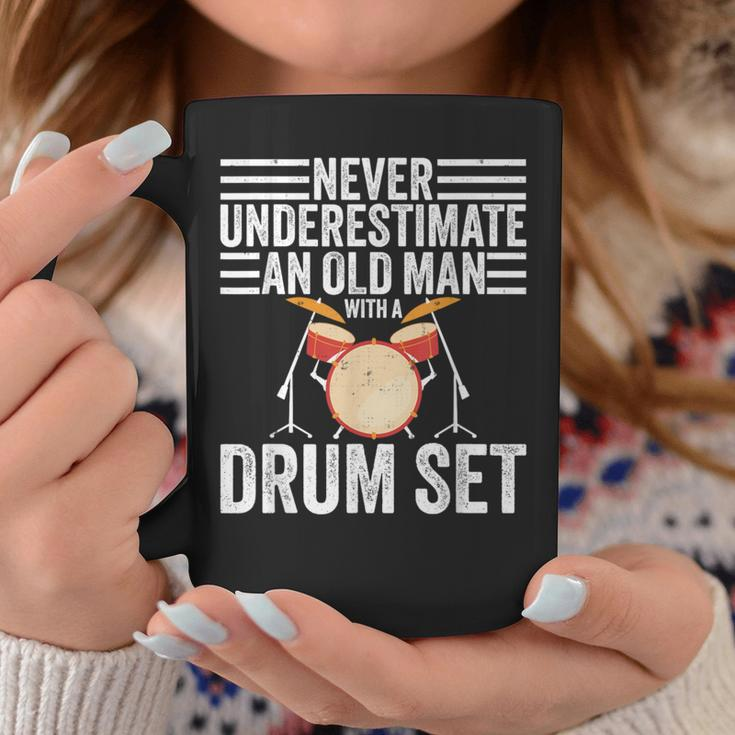 Drummer Never Underestimate An Old Man With A Drum Set Coffee Mug Unique Gifts