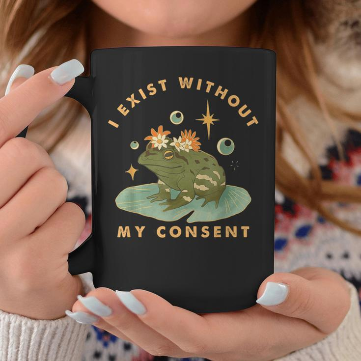 I Exist Without My Consent Vintage Frog Meme Coffee Mug Unique Gifts