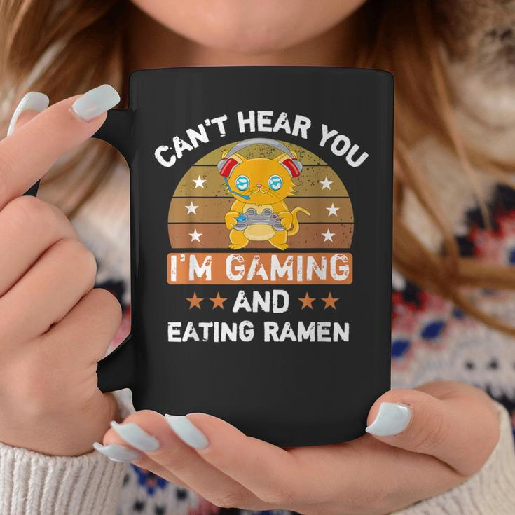 Cat Can't Hear You I'm Gaming And Eating Ramen Coffee Mug Unique Gifts
