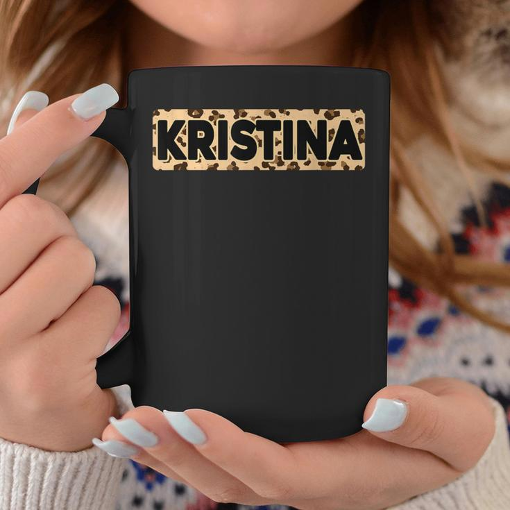 Kristina Leopard Print Personalized Name Kristina Coffee Mug Funny Gifts