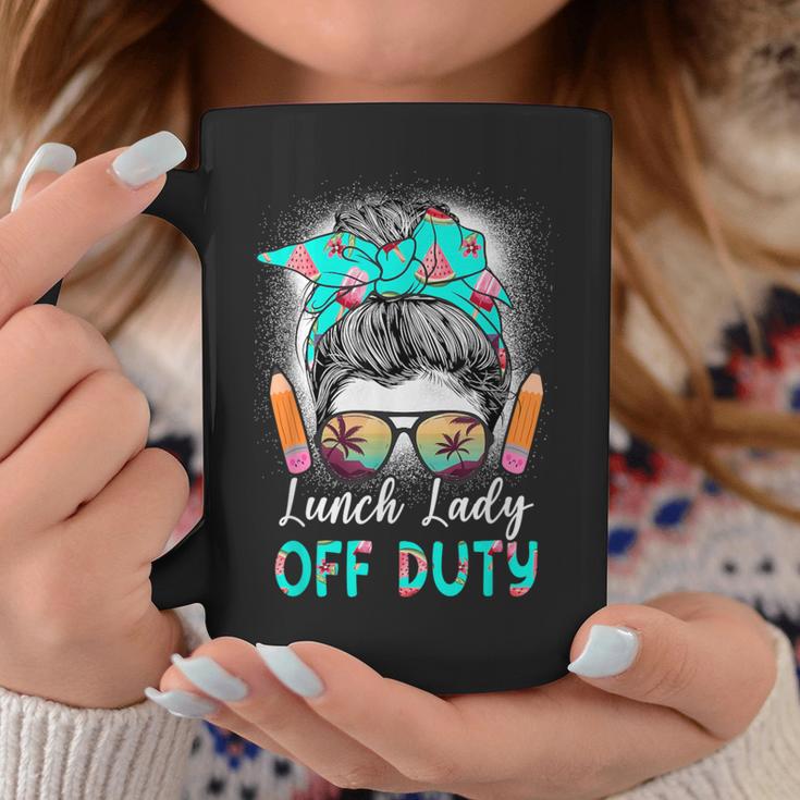 Last-Day Of School Lunch Lady Off Duty Messy Bun Hair Coffee Mug Unique Gifts