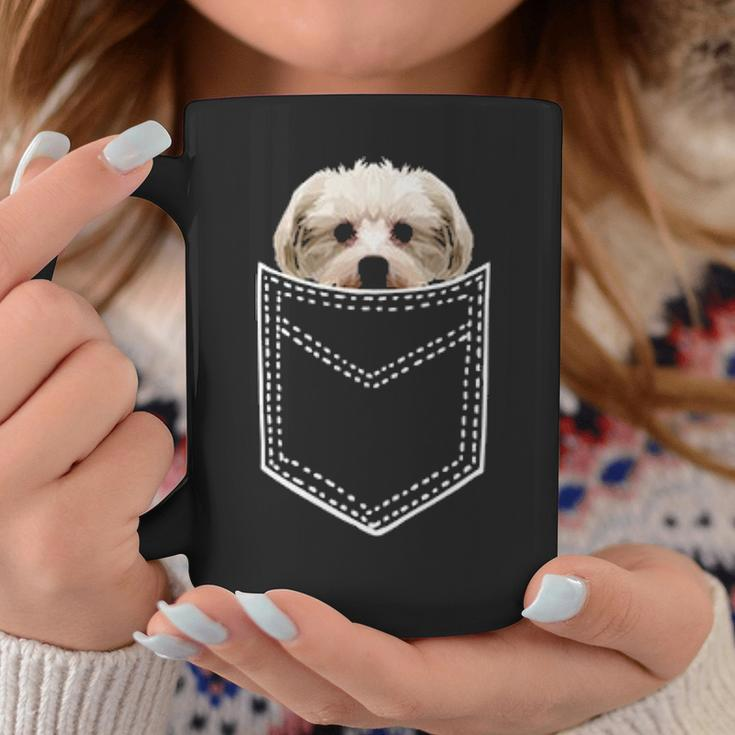 Maltese Apparel Cute Pocket Maltese Puppy Dog Coffee Mug Unique Gifts