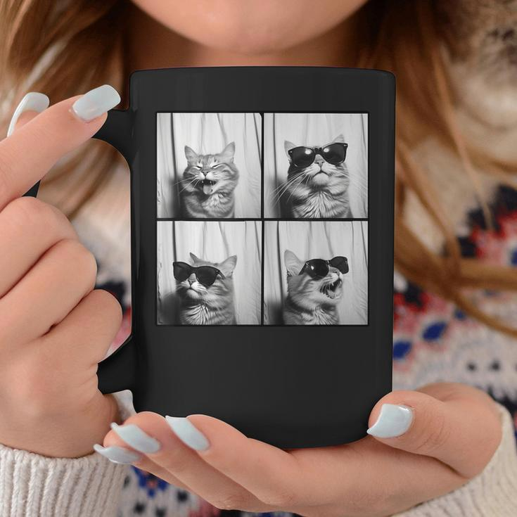 Photobooth Cat Selfie Photostrip Cute Laugh Cat Lover Coffee Mug Unique Gifts