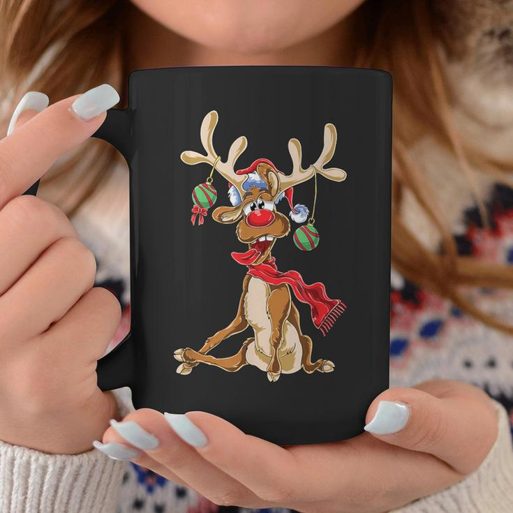 Reindeer Christmas Antlers Short Sleeve Tassen Lustige Geschenke