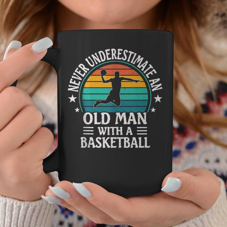 Retro Never Underestimate An Old Man With A Basketball Coffee Mug Personalized Gifts