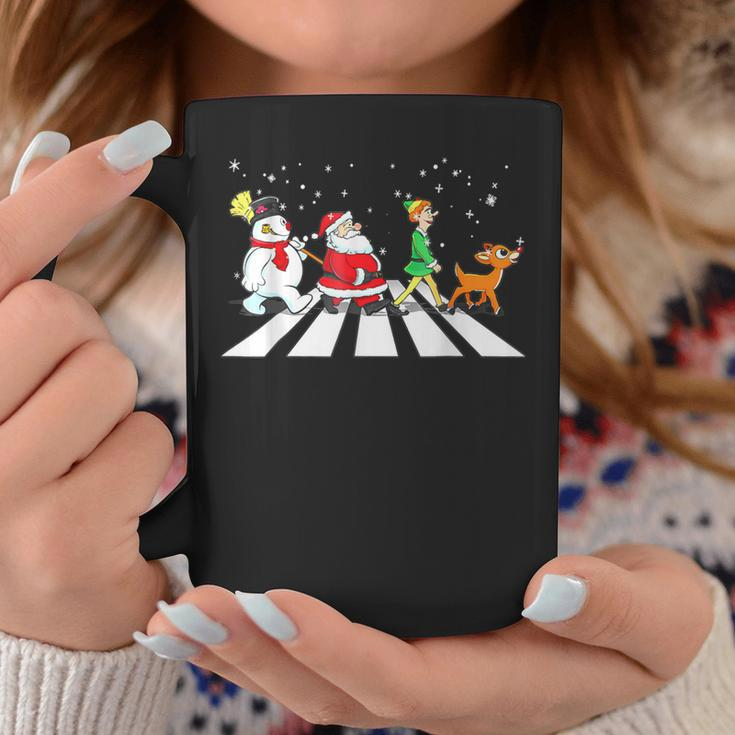 Santa Snowman Elf Reindeer Christmas Abbeys Road Men Coffee Mug Funny Gifts