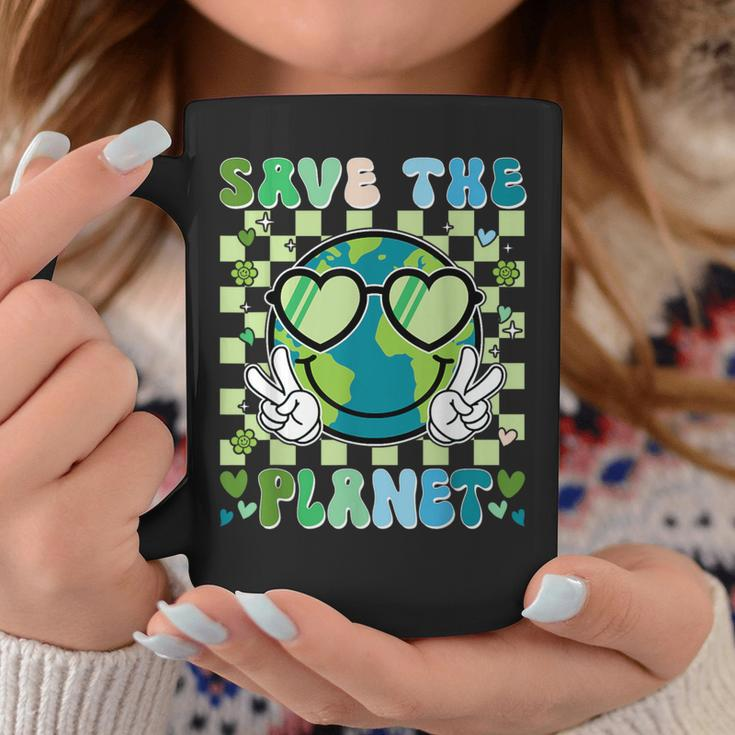 Save The Planet Smile Face Boy Girl Teacher Earth Day Coffee Mug Funny Gifts