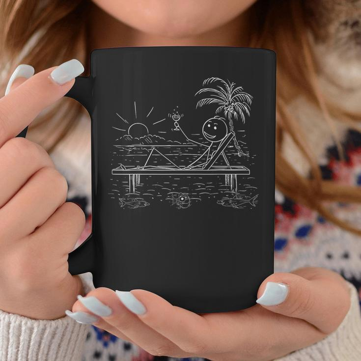 Stickman Relaxing On The Beach Coffee Mug Unique Gifts